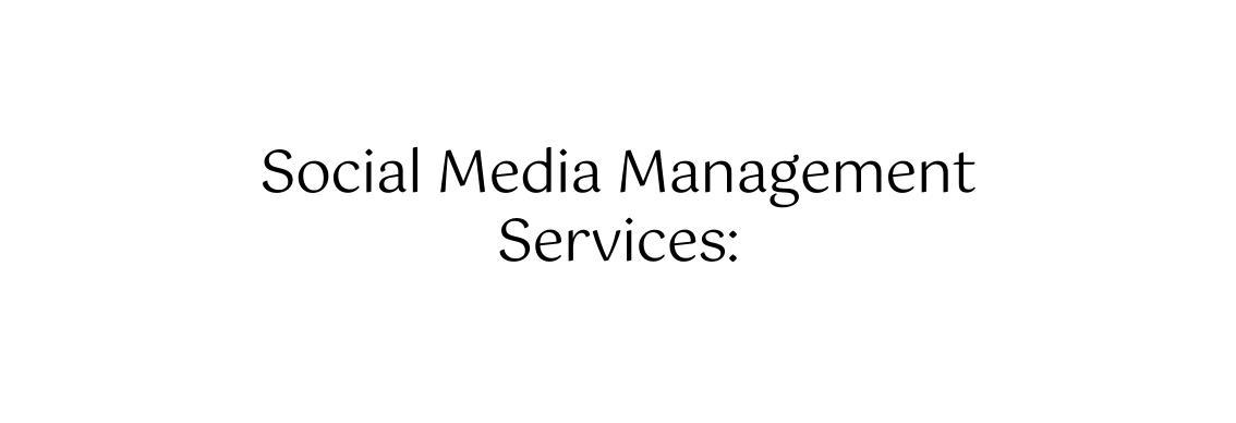 Social Media Management Services