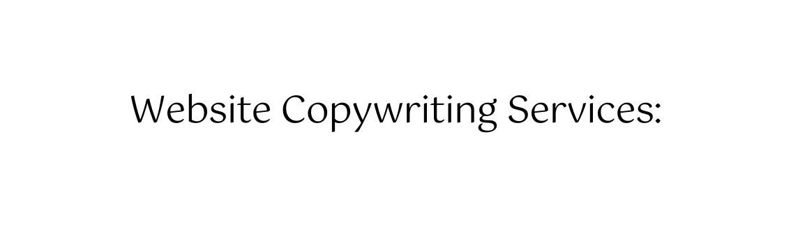 Website Copywriting Services